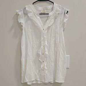 Ember Ruffle Button-Down Blouse